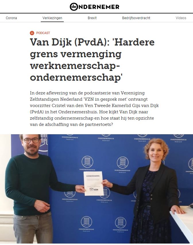 Wat is dat: “ondernemer”? VZN in gesprek met de politiek: PvdA