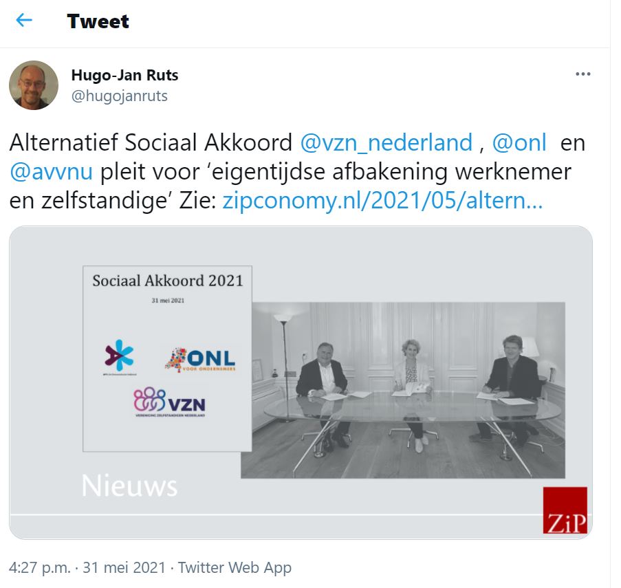 Eigentijdse afbakening werknemer en zelfstandige. VZN bij ZiPconomy