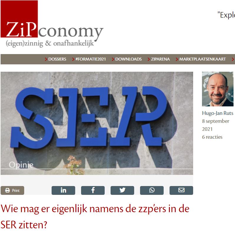 Zelfstandigen een eigenstandige plek in de SER. VZN op ZiPconomy