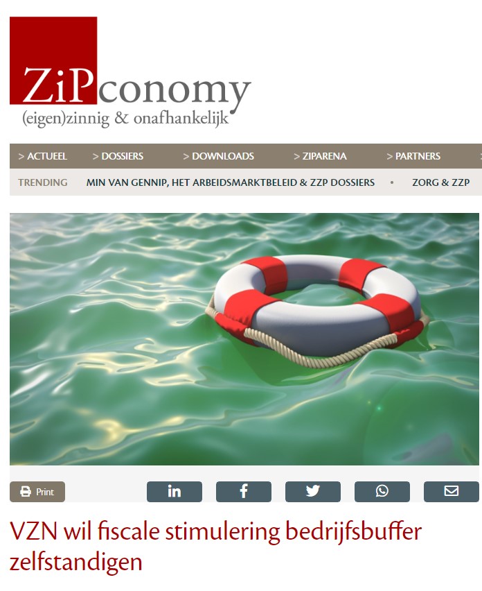 Opbouw bedrijfsbuffer fiscaal stimuleren. VZN op ZiPconomy