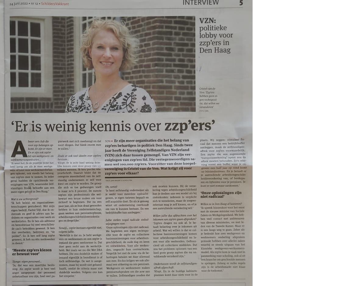 “Onze oplossingen zijn niet radicaal.” VZN in Schildersvakkrant