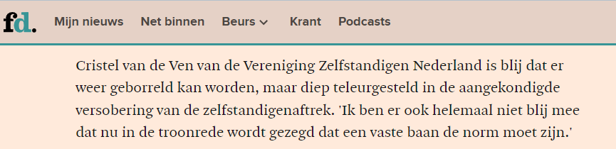 Hoezo, een vaste baan de norm? VZN in FD