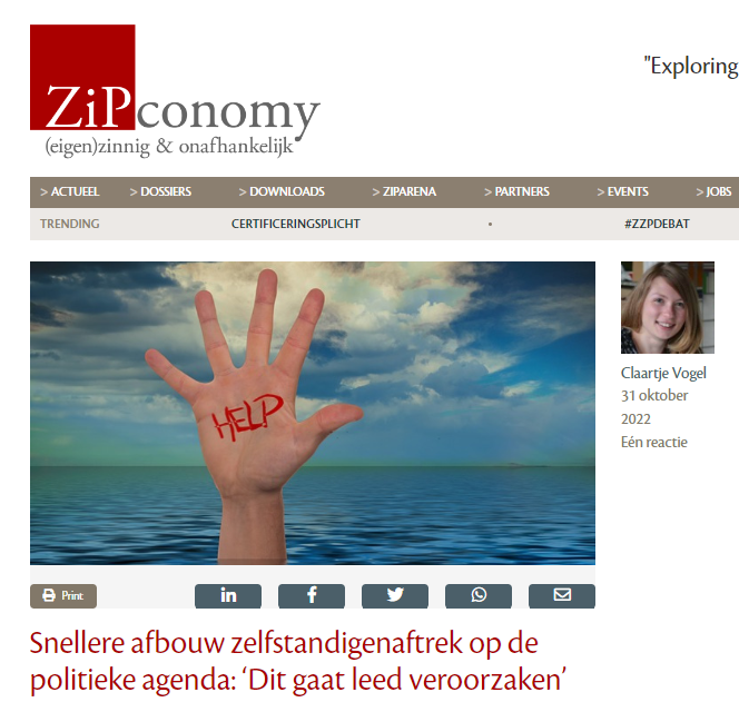 Kabinet verbreekt beloften. Cristel van de Ven op ZiPconomy