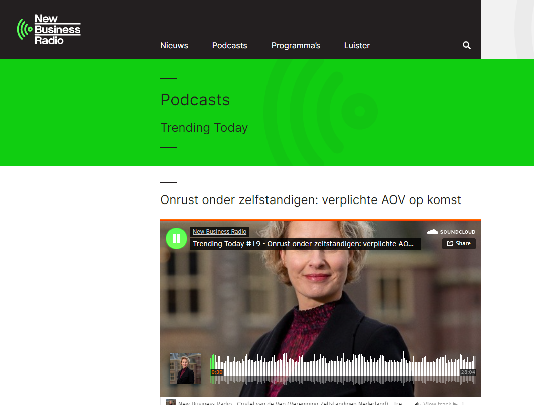 Tip: sluit zelf alvast een AOV af. VZN bij New Business Radio