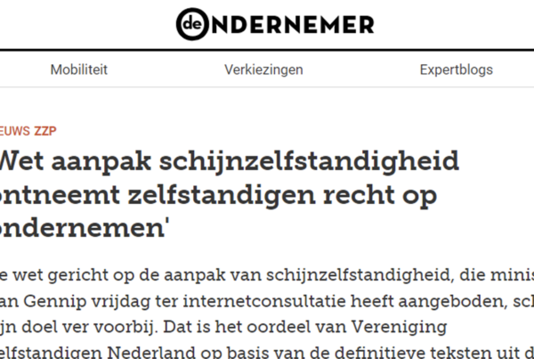 DeOndernemer schijnzelfstandigheid