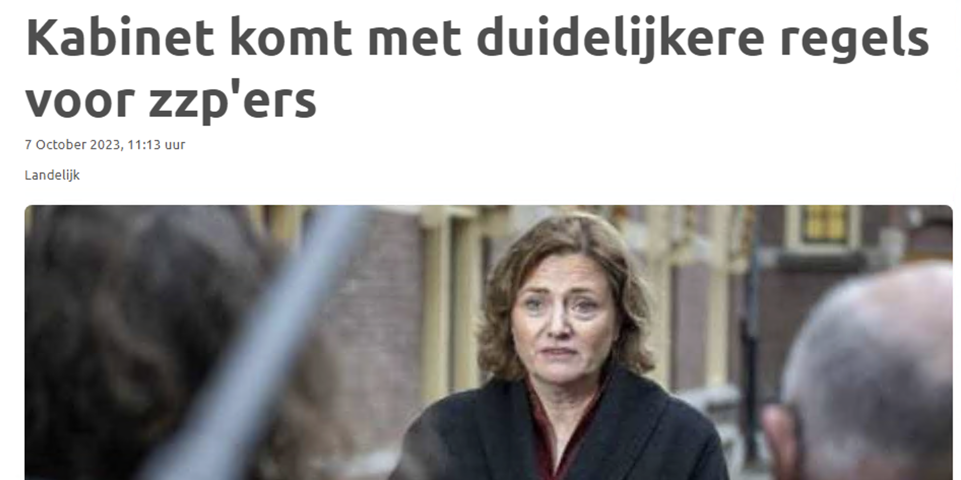 ‘VZN ontevreden over wetsvoorstel aanpak schijnzelfstandigheid’ – VZN in Rijswijks Dagblad