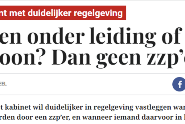 Telegraaf schijnzelfstandigheid